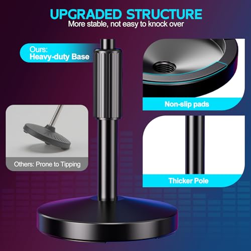Multi Microphone Holder Desktop Mic Stand with Square Tray