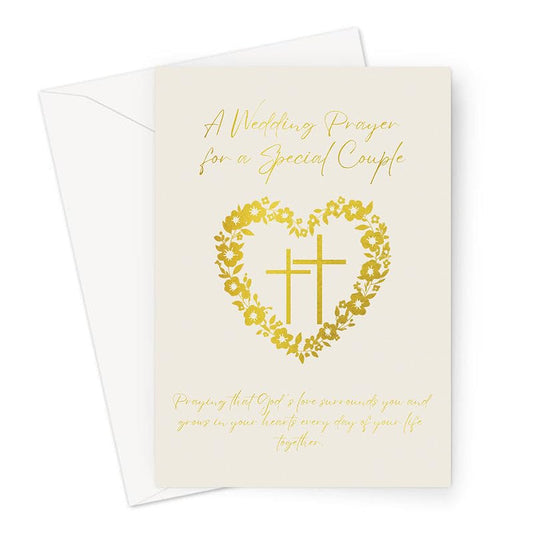 Blessings On Your Wedding Day Card for Bride and Groom | Married Couple In Front of Church Illustration with Bible Verse 1 Corinthians 13:13 | God Writes The Best Love Stories | Christian Couples | Congratulations on your Marriage For Religious Friends an