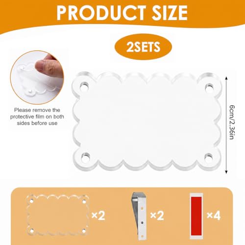 2 Pcs Car Visor Photo Clip,Acrylic Transparent Sunshade Picture Frame