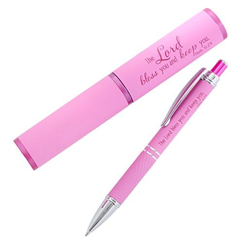 Christian Art Gifts The Lord Bless You Pink Ballpoint Pen with Gift Box - style: Lord Bless You