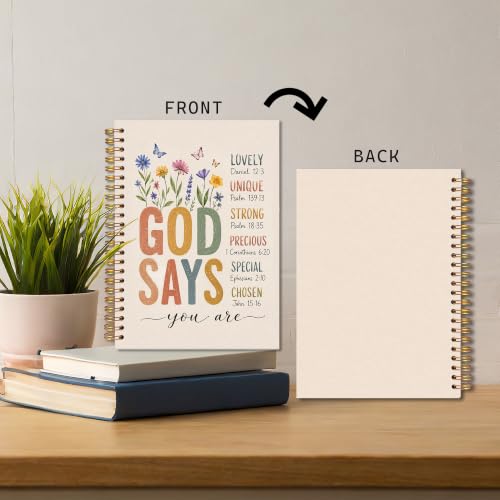 MKIJUHB Christian Spiral Notebook, God Says You Are Gifts for Women - color: whtie-notebook-christian 19