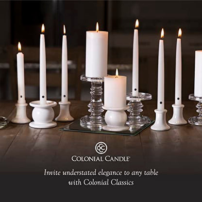 Colonial Candle Unscented Taper Candle, Classic Collection, Red, 8 In, Pack of 12 - Up to 6 Hours Burn - color: Red, size: 8 In, style: Classic