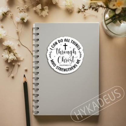(3Pcs) I Can Do All Things Through Christ Philippians 4:13 Sticker - color: I Can Do All Things Through Christ Round