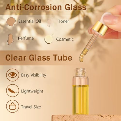 Elfenstall- Empty 10Pcs 5ml Clear Dropper Bottles Small Empty Glass Bottle Sample Containers Liquid Vials for Perfume Essential Oils - color: Clear 2