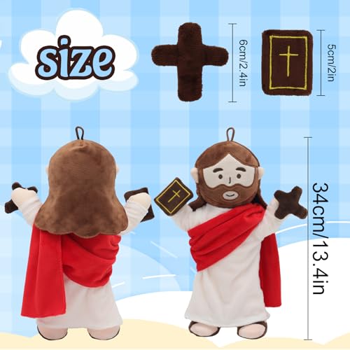 Yelakey Jesus Plush Doll 13.4" Poseable Jointed Christian Easter Gift - color: Red