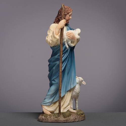 Veronese Design 6 1/4 Inch Jesus The Shepherd Polyresin Hand Painted Religious Collectible Figurine Sculpture