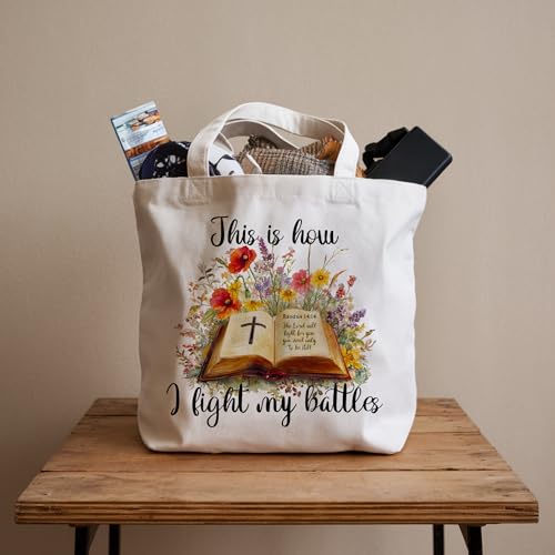 Bible Bags for Women, Christian Tote Bag, Gifts for Christian Women - color: Yellow