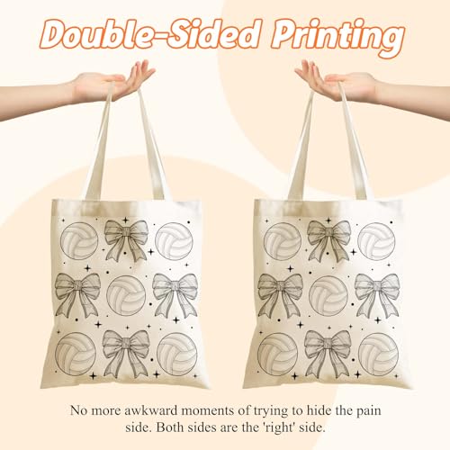 Aesthetics Canvas Tote Bag - Art Design Gift for Women, Reusable Purse Tote Bag with Inner Zip Pocket - style: Volleyball