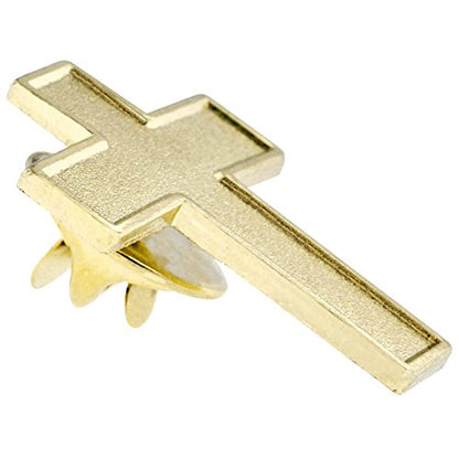 PinMart Christian Religious Lapel Pin - Cross, Faith & Church Accessories - color: Tradtitional Gold Cross, size: 25 Pack