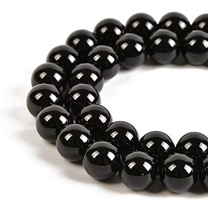 60pcs 6mm Natural Black Onyx Gemstone Round Spacer Loose Stone Beads for Jewelry Making 15.5" 1 Strand (Black Onyx, 6mm 60Beads) - color: Black Onyx, size: 6mm 60Beads