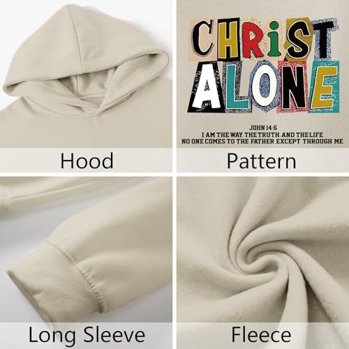 Christian Hoodies For Men Jesus Religious God Hoodie Faith Bible Verse Sweatshirt inspirational Cotton Pullover Tops - color: Apricot, size: Medium