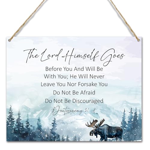 Watercolor Christian Wooden Hanging Sign Bible Verse Wall Decor for Home Office Gifts for Christmas Winter Rustic Religious Hanging Door Wall Signs Inspirational Wall Quote Sign 10x8 inches - JZ028 - color: snow 01