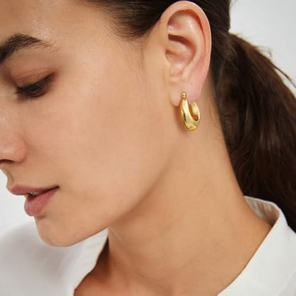 Small 4Pcs 14K Gold Huggie Hoop Earrings Sets for Women Non Tarnish - style: Gold&Sty24