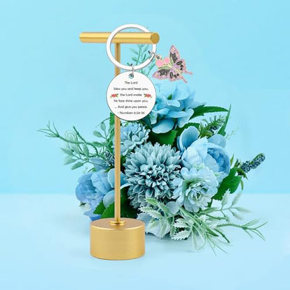Heigebi Christian Keychain for Women Bible Verse Keychain for Daughter Sister Mom Inspirational Jewelry Christening Keychains - color: Christian Keychain 2