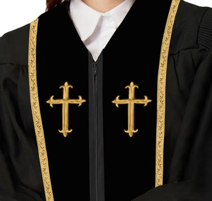 MyGradDay Unisex Deluxe Clergy Robe，clergy church gown - color: Black(black), size: 54''(5'9''-5'11'')