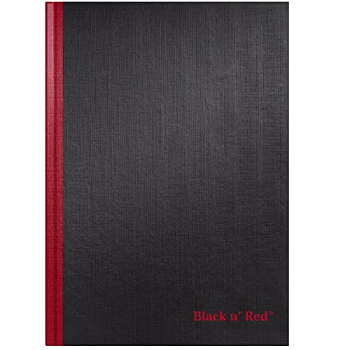 Black n' Red Notebooks, Business Journals, 3 Pack, 11-3/4" x 8-1/4", 96 Sheets, Ruled, Optik Paper, Hardcover, Casebound, Black (400123487) - size: 3 Pack, style: Large