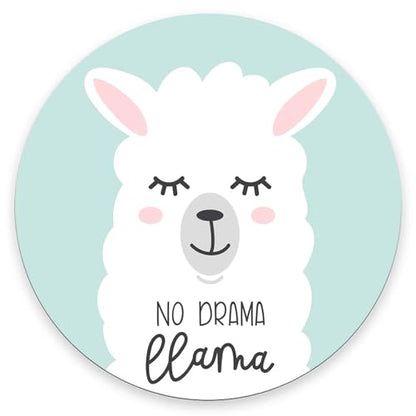 Mouse Pad, Cute Llama,No Drama Llama Mouse Pad, Round Cute Gaming Cloth Mousepad for Office Laptop, Non-Slip Rubber Personalized Computer Desk Mouse Pads for Wireless Mouse 7.9×7.9×0.12 inches - color: Cute llama,No Drama llama