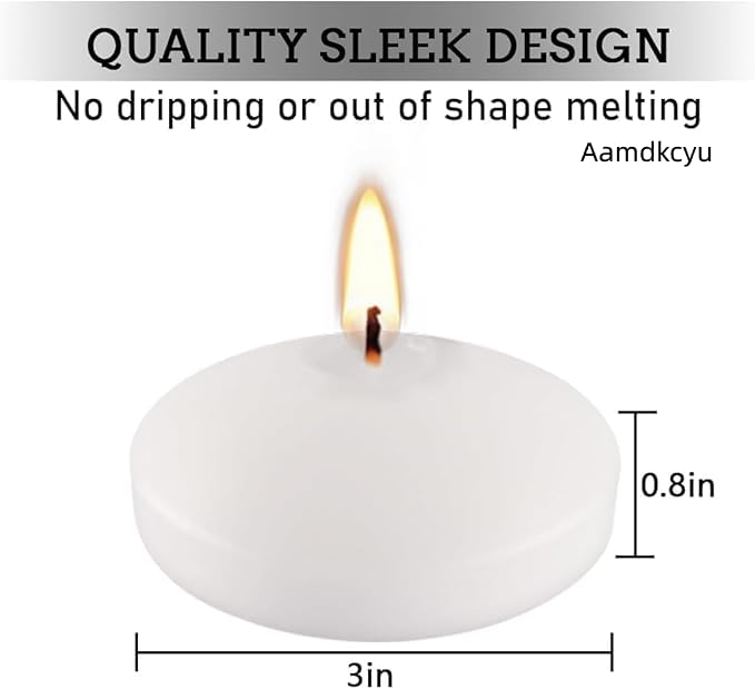 36 Packs 3-Inch unscented White Floating Candles - Ideal for Weddings, Pool Party, Holiday Centerpieces and Events - Odorless, Drip-Free, Long Lasting Burn Time - color: 36Pack-white floating