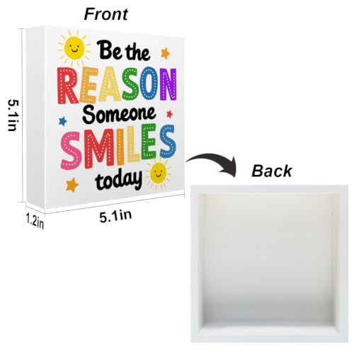 Inspirational Sunshine Desk Sign Wooden Box Sign Table Decoration White - color: white 1483