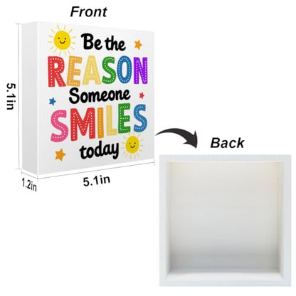 Inspirational Sunshine Desk Sign Wooden Box Sign Table Decoration White - color: white 1483