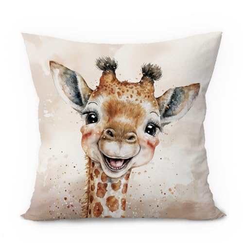 Vintage Giraffe Pillow Covers 18x18, Giraffe Gifts, Animal Nursery Decor, Cute Wild Animals Decorative Throw Pillow Covers Pillowcases for Kids Room Bedroom Nursery Playroom Decor - color: 00-kidroom(5) Giraffe