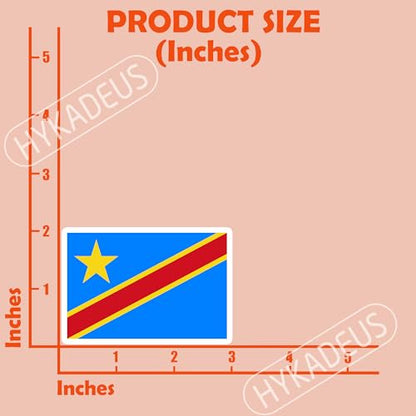 (3Pcs) Democratic Republic of the Congo Flag Stickers – Congolese Sticker - color: Democratic Republic of Congo