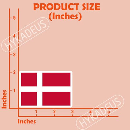 (3Pcs) Denmark Flag Stickers, Danish Sticker Dane National Flag Vinyl Decal - color: Denmark