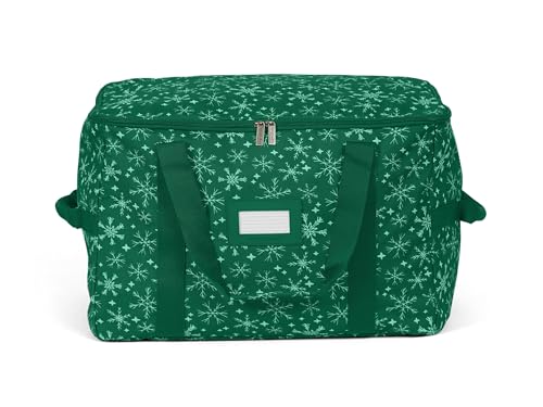 Covermates Treasurekeeper Storage Bag, Green Snowflake - color: Green Snowflake Polyester, size: 19.25W x 13D x 12.5H - Without Wheels