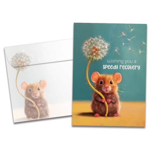 Tree-Free Greetings - Cute Mouse Get Well Card - Speedy Recovery - color: Speedy Recovery