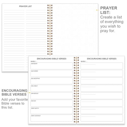 Heveboik Bible Study Journal – Church Notes Notebooks – Note Taking & Journaling Kit, 5.8" x 8.5", Blue Leaf Flower - color: Blue Leaf Flower