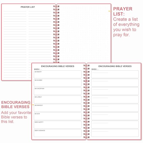 Heveboik Bible Study Journal/Notebook – Church Notes Notebook – Note Taking & Journaling Kit, 5.8" x 8.5", Pink - color: Pink