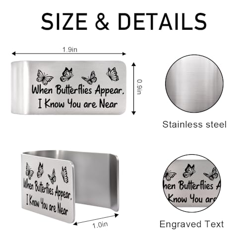 When Butterflies Appear I Know Visor Clip for Cars Memorial Gifts - color: silver 2