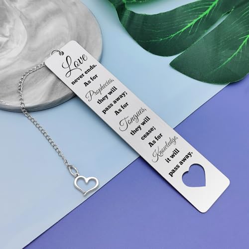 Bible Bookmark Book Lover Gift Christian Bookmark Inspirational Scripture Bookmarks Religious Gifts for Women Men Girls Book Marks for Reading First Communion Gifts for Girls Baptism Graduation Gift - color: Bible Verse Metal Bookmark 02
