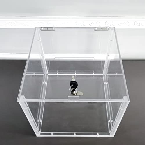 FixtureDisplays® 12X12X12" Clear Donation Box Plexiglass Acrylic Fundraising Ballot Tithing Box 14300-BOX-2D
