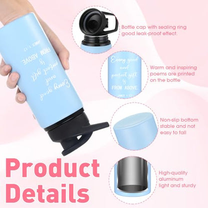 10 Pcs Christian Aluminum Water Bottles, Light Colors, English - color: Light Colors, style: English
