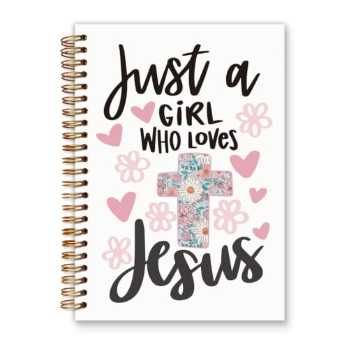 Christian Bible Verse Gifts Notebook Journal for Women, 5.5×8.3 Inch - style: just a girl who love jesus