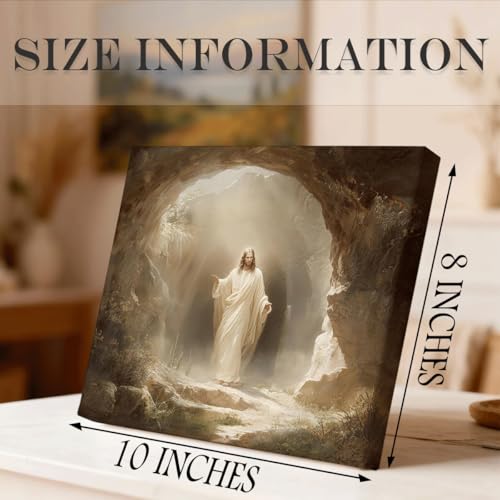 RTVJTERQ Religious Canvas Wall Art, Jesus Empty Tomb Resurrection Picture, Easter Christian Religious Wall Decor for Living Room Bedroom Church Prayer Room 8x10 Inch - color: Patriotic 04