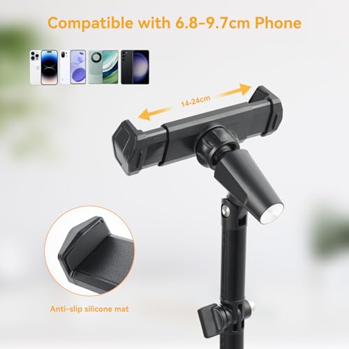 UTEBIT Phone Stand for Desk, 11.8''-17.7'' Adjustable Tablet Phone Holder
