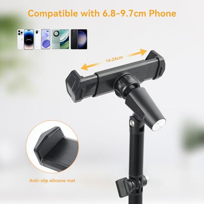 UTEBIT Phone Stand for Desk, 11.8''-17.7'' Adjustable Tablet Phone Holder