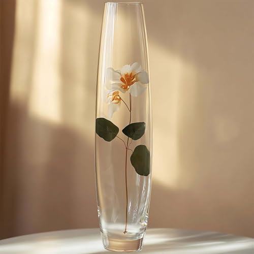 Efavormart 31" Tall Tapered Cylinder Glass Vase Clear Floor Vase Centerpiece for Table Décor - color: Clear, size: 32‘’