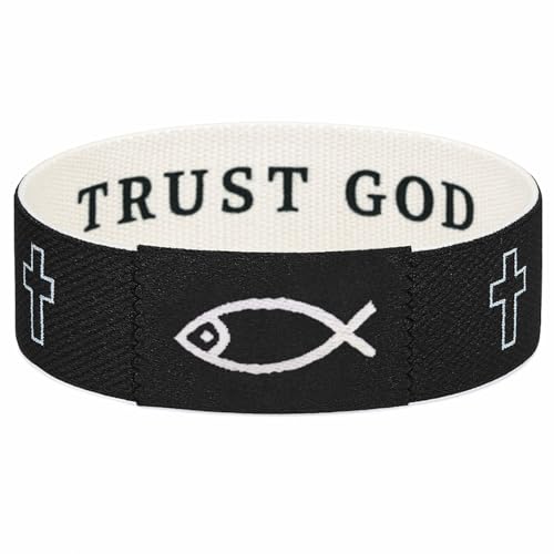 Lusinus Bible Verse Bracelets, Tap for Scripture, NFC Daily Wristband - color: BLACK (Trust God)