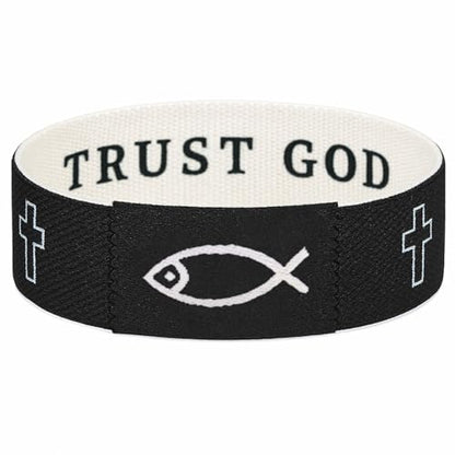 Lusinus Bible Verse Bracelets, Tap for Scripture, NFC Daily Wristband - color: BLACK (Trust God)