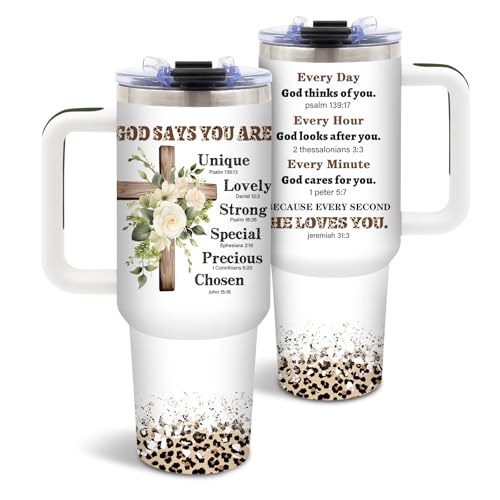 DUUV Christian Tumbler 40oz, Insulated Christian Gifts for Women - color: Christian Flowers