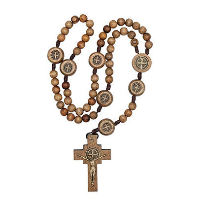 Intercession Mens St Bennedict Large Rosary - style: Walnut - Our Father