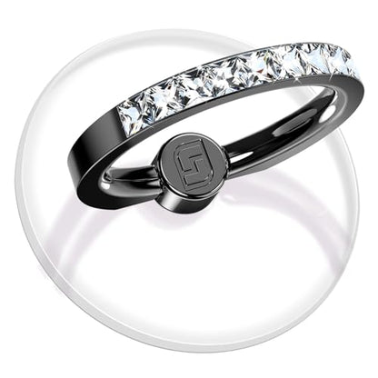 2 Pcs Jsoerpay Clear Phone Ring Holder with Diamond, Black - color: 2 Black Diamond