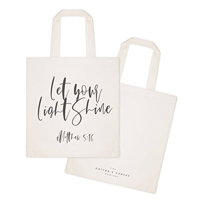 The Cotton & Canvas Co. Beach, Grocery, Farmers Market, Shopping and Travel Reusable Shoulder Tote and Handbag … - style: Let Your Light Shine, Matthew 5:16
