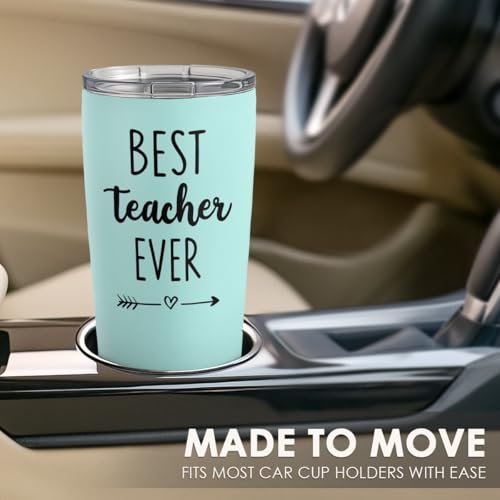 SANDJEST Teacher Tumbler - Best Teacher Ever Travel Coffee Mug Appreciation Gift for Teachers - 20oz Stainless Steel Tumblers Awesome Gifts for Birthday, Christmas, Graduation Day, Back To School - color: Teacher