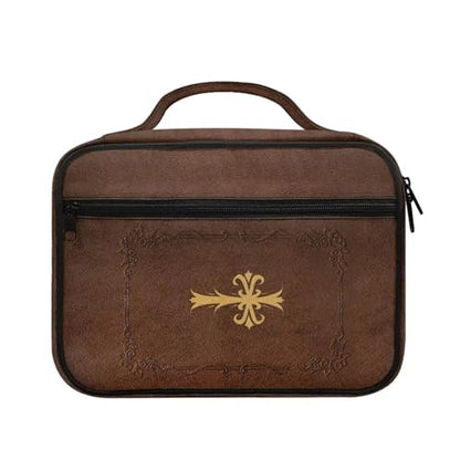 Bible Cover Church Carrying Book Case Polyester Bible Protective with Pen Slots and Zippered Pocket Customizable - color: Cross Bible Quotes