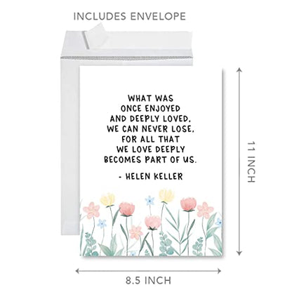 Andaz Press Jumbo Sympathy Card with Envelope, Sorry For Your Loss Card, All That We Love Deeply, Pet Loss, Premium Condolences Card with Big Blank Space to Send to Friends, Family, 8.5" x 11", 1-Pack - color: Love Deeply
