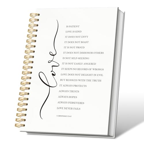 Christian Church Spiral Notebooks Journal for Women, 5.5x8.3 Inch - color: love